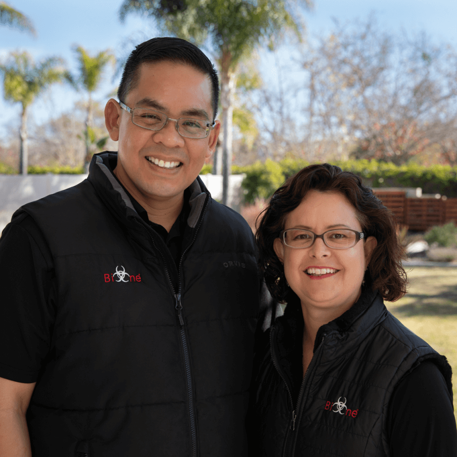 Bio-One Of Oceanside biohazard and decontamination Company Owner, Armand and Michele Amoranto