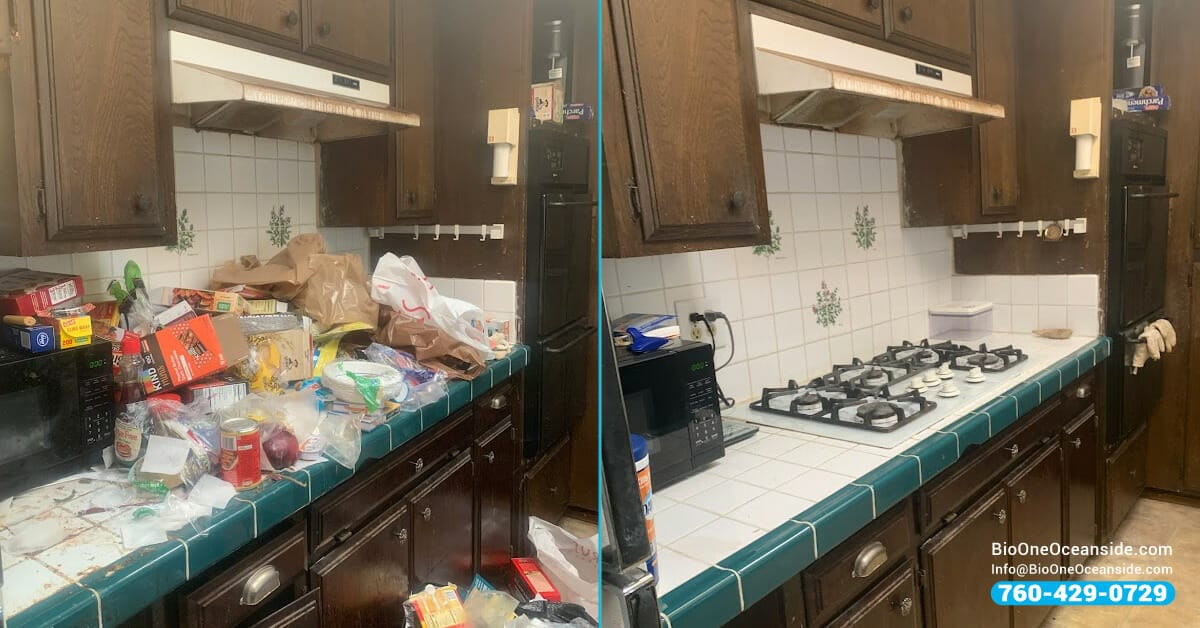 Bio-One of Oceanside - Helping a hoarder cleanup their home. Before and after.