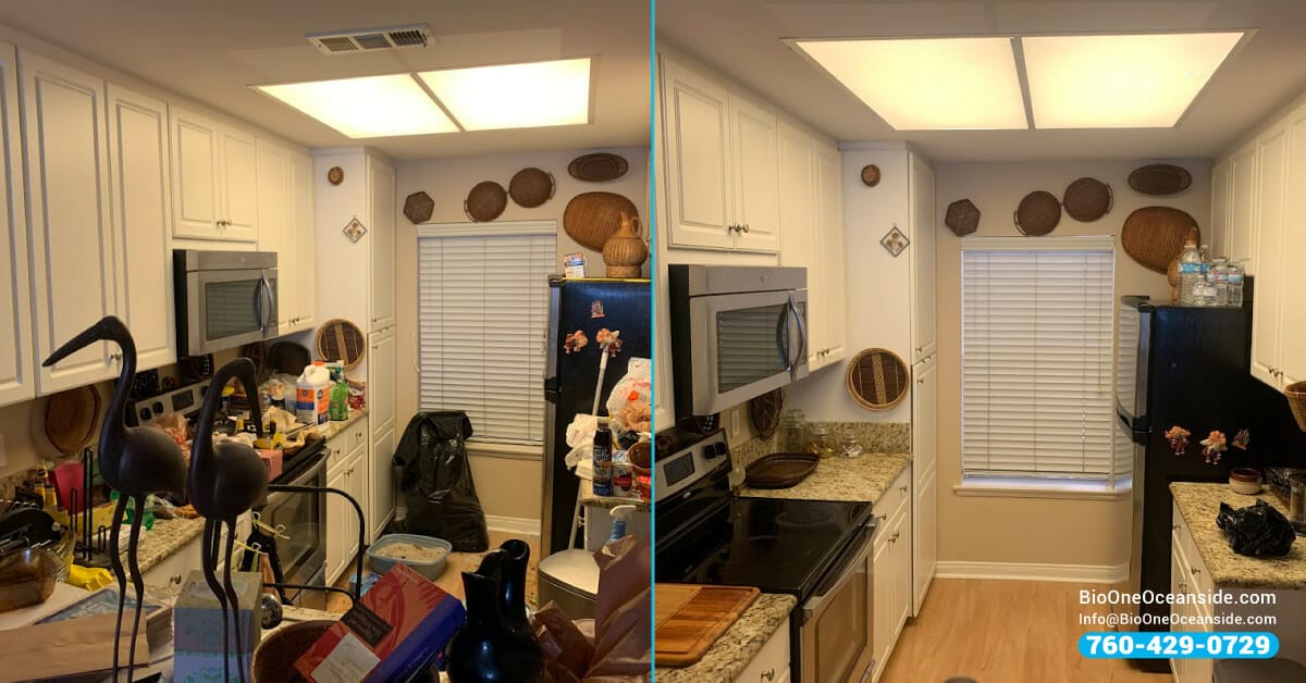 Hoarding cleaning services - Before and after. Bio-One of Oceanside.