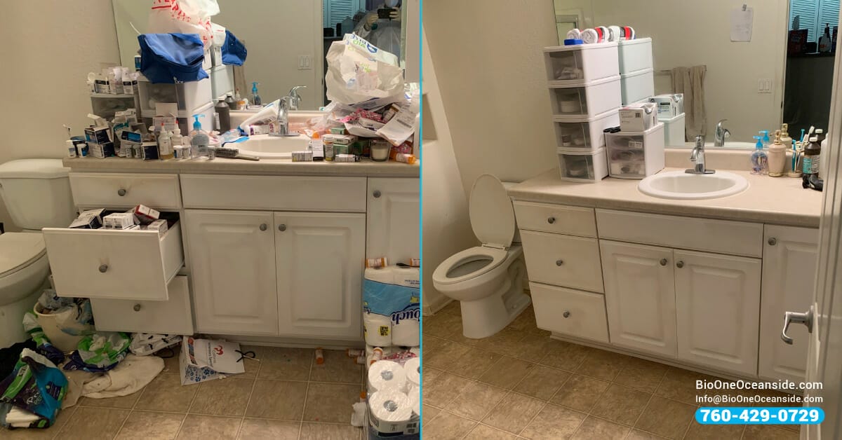 Hoarding and clutter removal - Before and after.