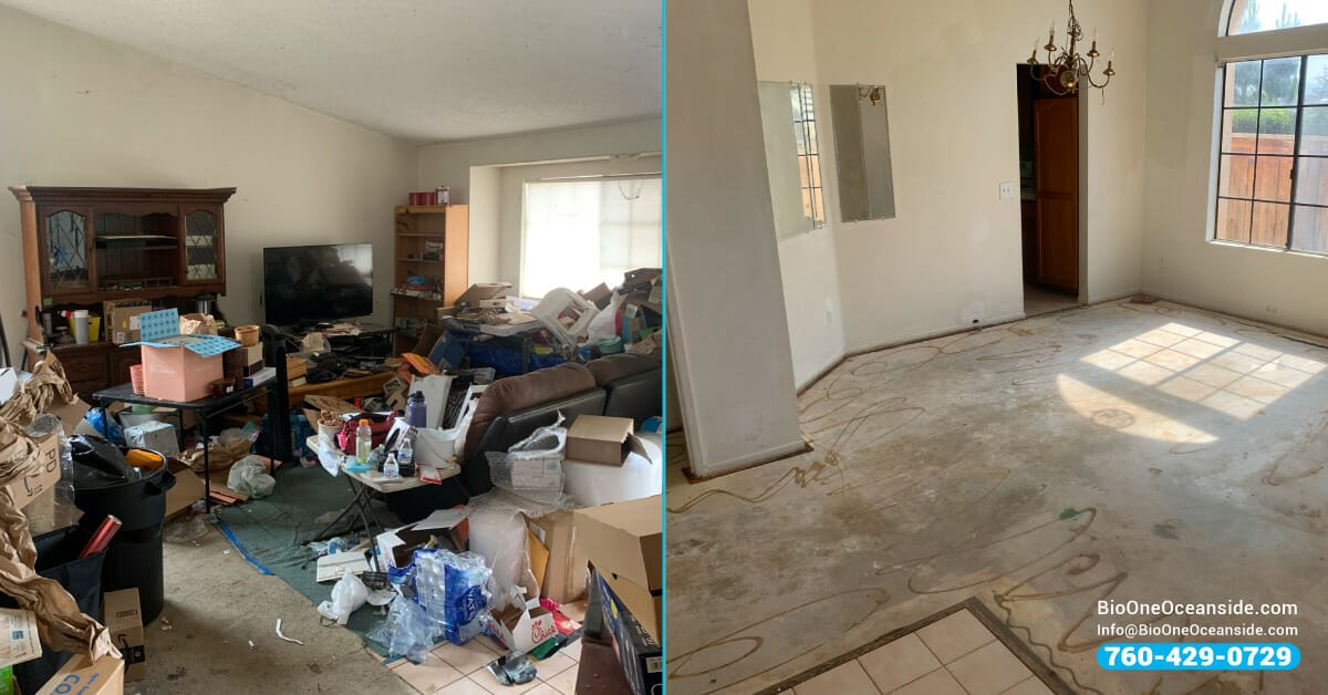 Hoarding remediation - Before and after.