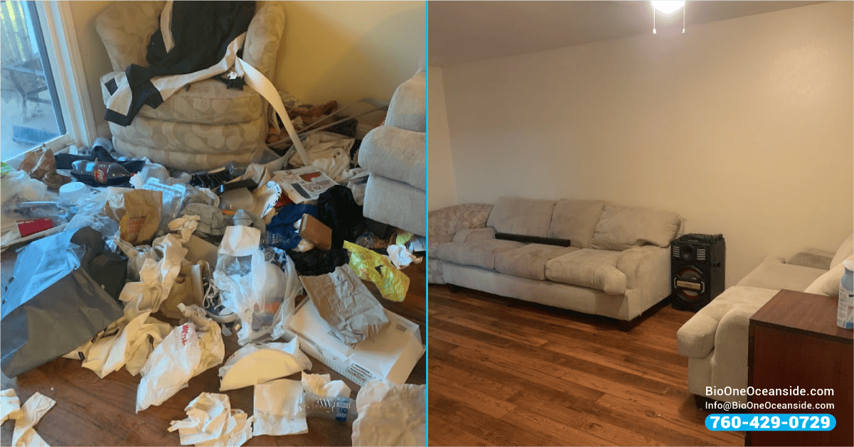 hoarder house cleaning example before and after