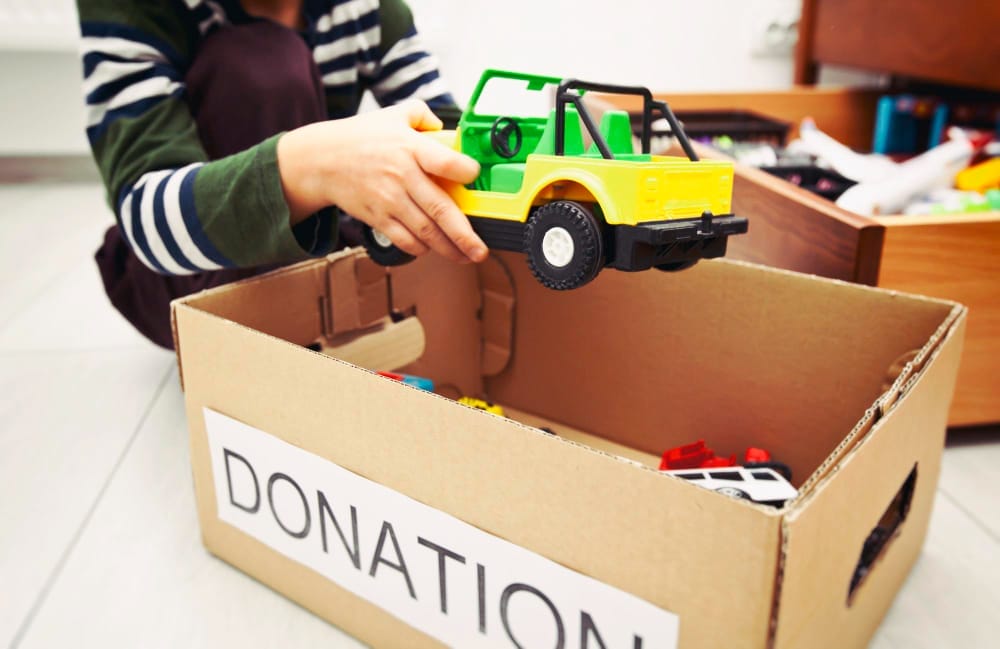 preparing boxes donation example organizing
