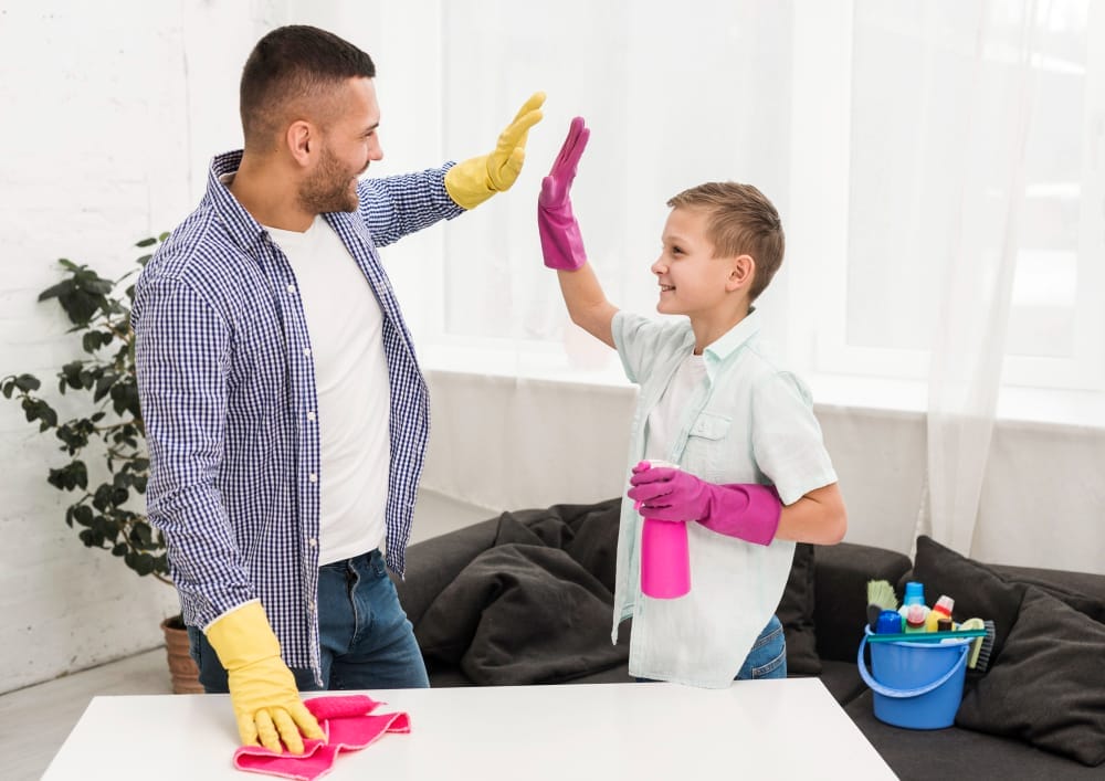 involving kids in cleaning the house activities