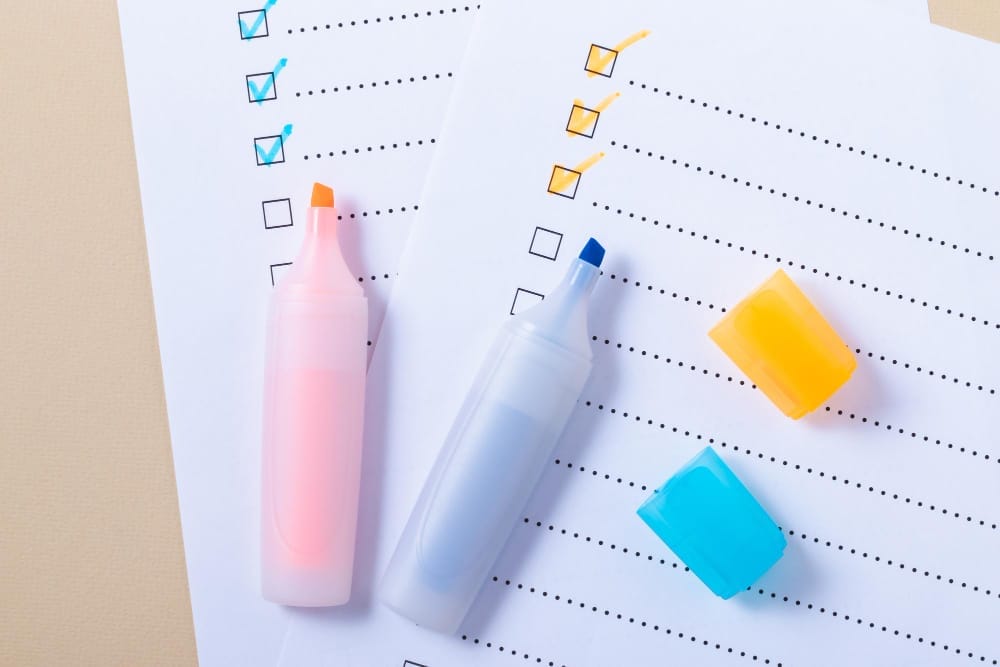 creating a checklist will help you set a clear goal